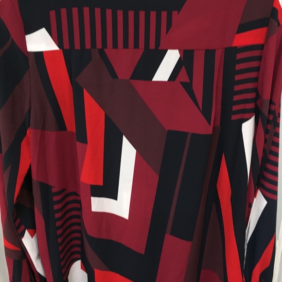 LOFT Long Sleeve Geometric Blouse - Picture 12 of 14